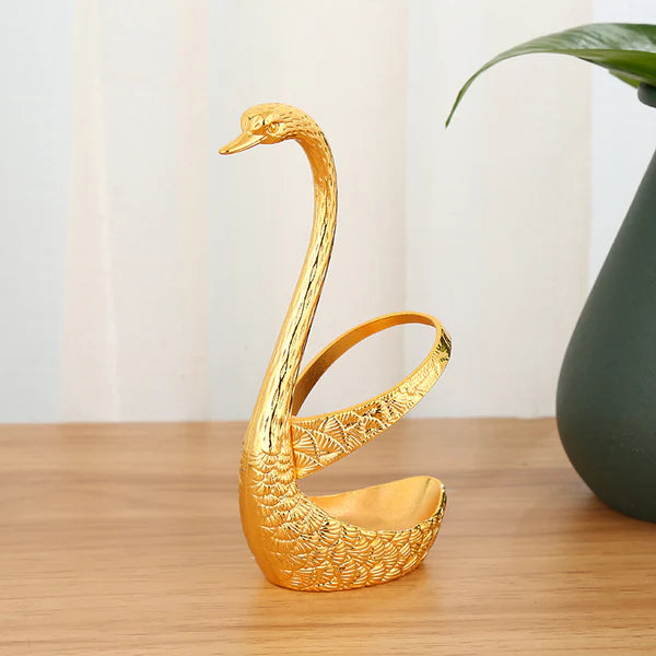 6pcs Gold Luxury Swan Coffee Set